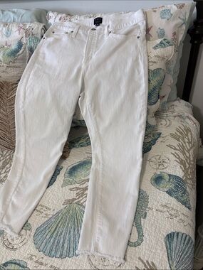 J. Crew Straight-Leg High Rise, White Jeans